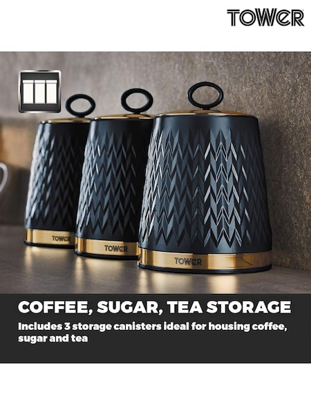 Tower Set of 3 Blue Empire Canisters (464071) | £33