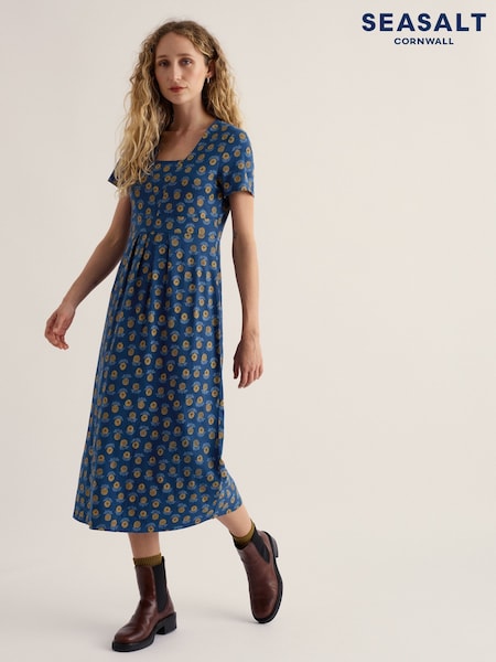 Blue - Seasalt Cornwall Short Sleeve Seed Packet Dress