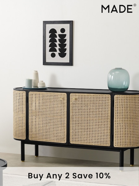MADE.COM Black Stain Oak and Rattan Ankhara Sideboard (464724) | £749