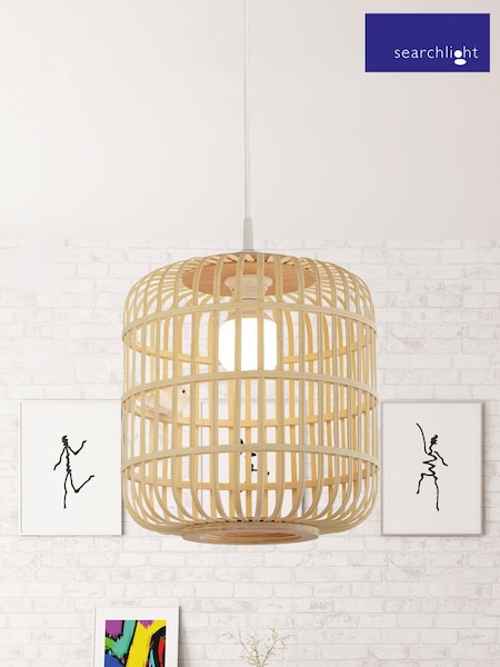 Searchlight Natural Riley Bamboo Rattan Shade (464943) | £56