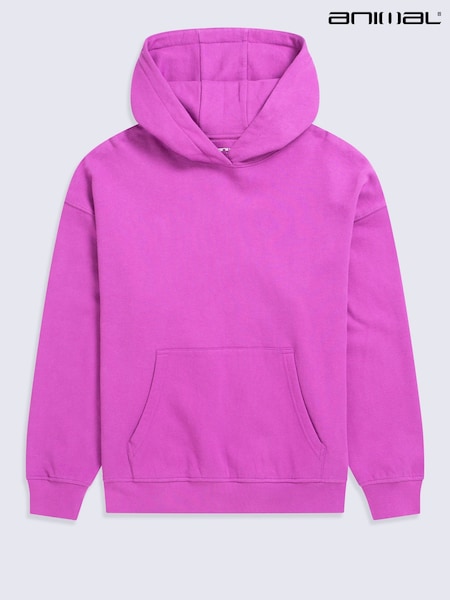 Purple - Regular Animal Icon Drop Shoulder Hoodie