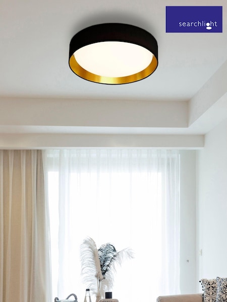 Searchlight Grey Laurel Gold LED Flush Ceiling Light (466871) | £79
