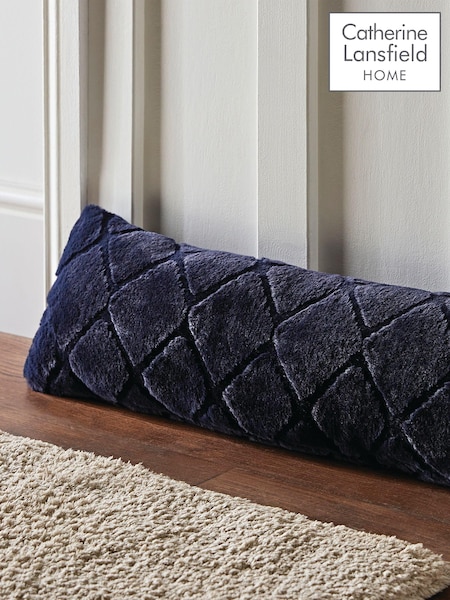 Catherine Lansfield Blue Cosy Diamond Fleece Draught Excluder (467189) | £16