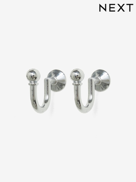 Set of 2 Chrome Curtain Tie Back Hooks (467552) | £5