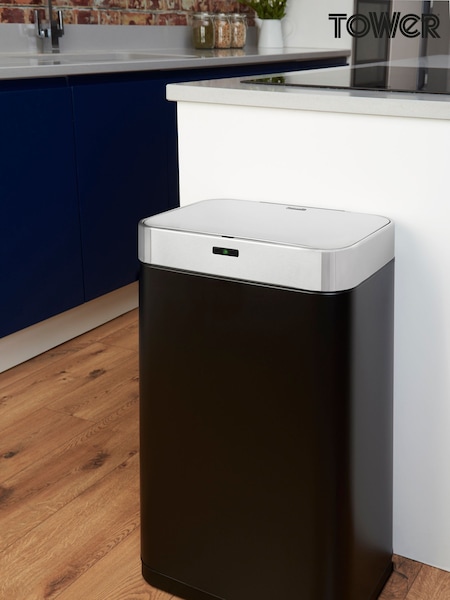 Tower Black 75L Rectangular Sensor Bin (468035) | £0