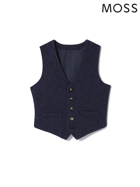 MOSS Blue Boys Donegal Waistcoat (468038) | £28