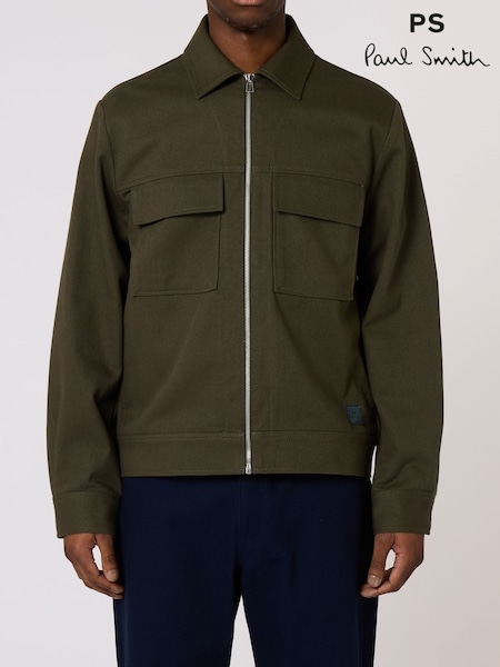 Green - Regular Ps Paul Smith Zip Through Chore Jacket