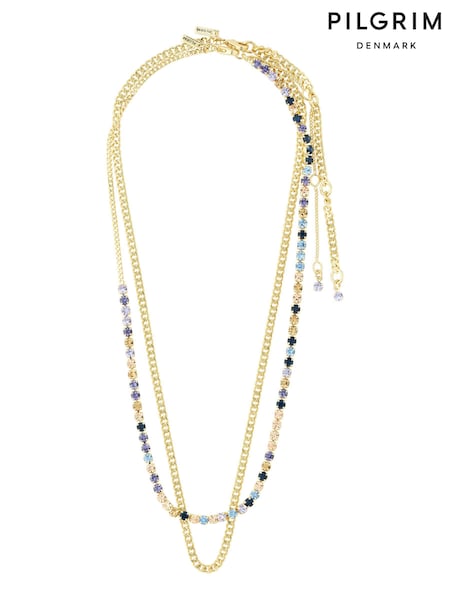 PILGRIM Gold REIGN Necklaces 2-in-1 Set, 1 with Crystals (468683) | £45