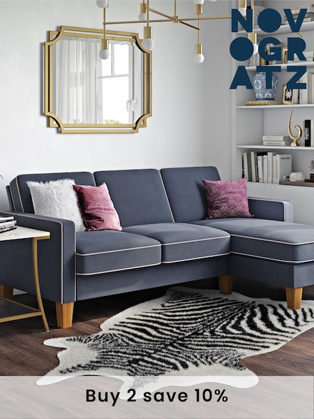 Novogratz Blue Bowen Sectional Sofa (468694) | £677