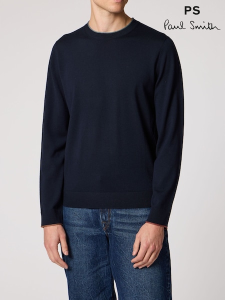 Blue - Regular Ps Paul Smith Crew Neck Knit Jumper