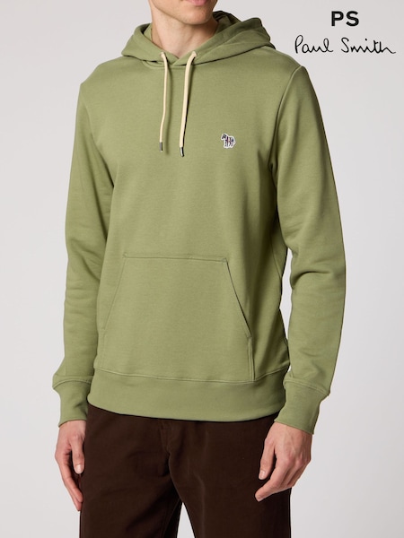 Green - Regular Ps Paul Smith Cotton Zebra Logo Hoodie