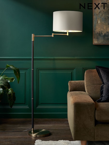 Black Hudson Swing Arm Floor Lamp (469094) | £120