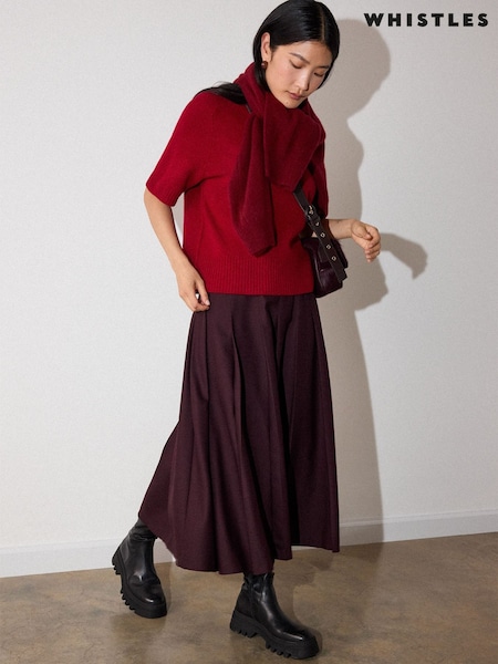 Red - Whistles Wool Knitted T-shirt