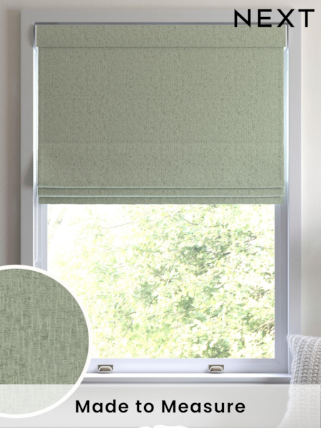 Sage Green Chenille Made to Measure Roman Blind (469244) | £75