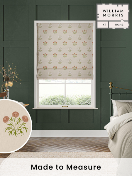 William Morris At Home Natural Lily Flower Embroidery Made To Measure Roman Blinds (469367) | £106