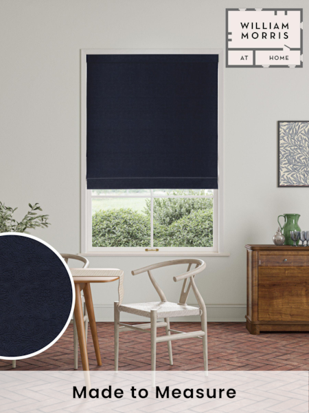 William Morris At Home Blue Lodden Embroidery Made To Measure 100% Cotton Roman Blinds (469677) | £154