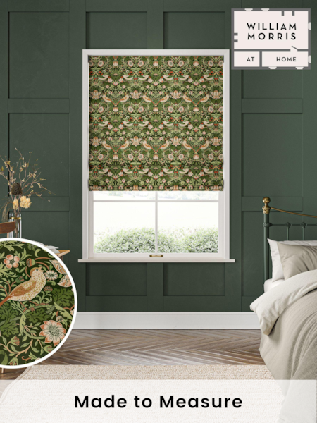 William Morris At Home Green Strawberry Thief Velvet Made to Measure Roman Blinds (469782) | £106