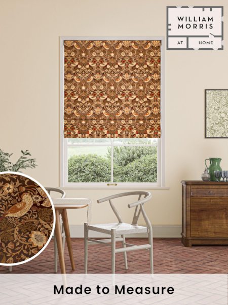 William Morris At Home Natural Strawberry Thief Velvet Made to Measure Roman Blinds (469789) | £106
