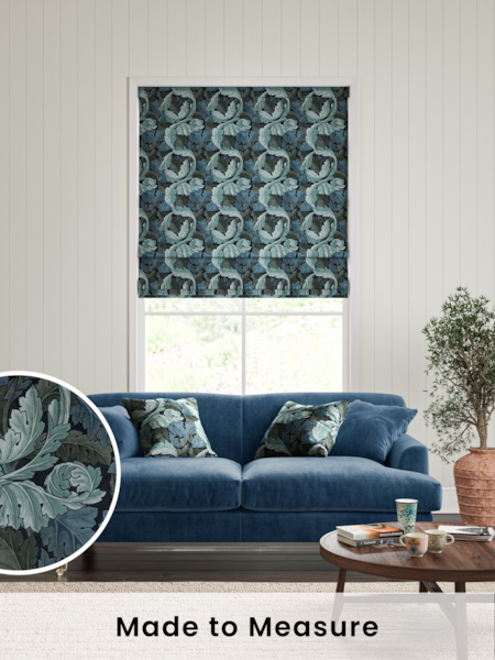 William Morris At Home Blue Acanthus Velvet Made to Measure Roman Blinds (470108) | £106
