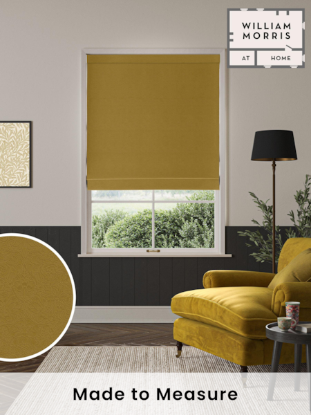 William Morris At Home Yellow Lodden Embroidery Made to Measure 100% Cotton Roman Blinds (470165) | £154