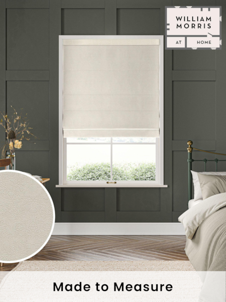 William Morris At Home Cream Lodden Embroidery Made to Measure 100% Cotton Roman Blinds (470192) | £154