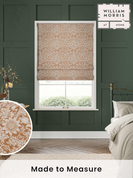 William Morris At Home Orange Sunflower Made to Measure 100% Cotton Roman Blinds (470384) | £99
