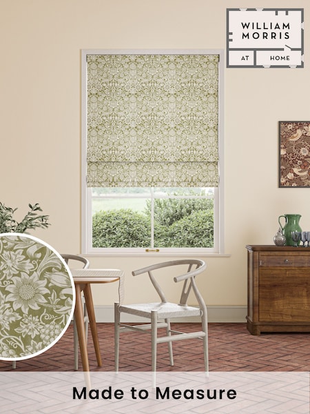 William Morris At Home Green Sunflower Made to Measure 100% Cotton Roman Blinds (470431) | £99