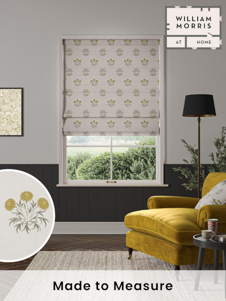 William Morris At Home Natural Lily Flower Embroidery Made to Measure Roman Blinds (470542) | £106