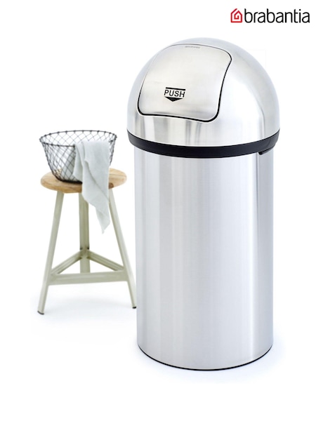 Brabantia Silver Push Bin 60L (470584) | £160