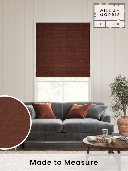William Morris At Home Orange Lodden Embroidery Made to Measure 100% Cotton Roman Blinds (471048) | £154