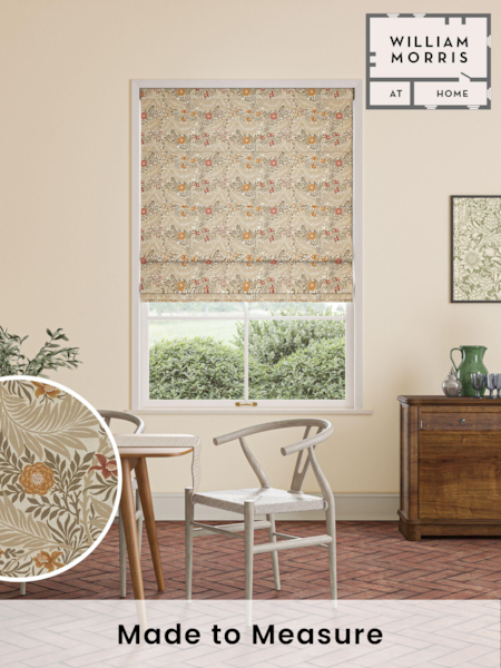 William Morris At Home Natural Larkspur Made to Measure 100% Cotton Roman Blinds (471130) | £99