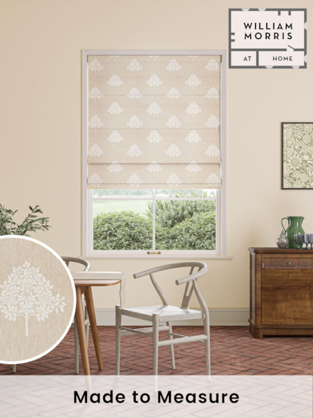 William Morris At Home Cream Marigold Tree Embroidery Made to Measure 100% Cotton Roman Blinds (471196) | £106