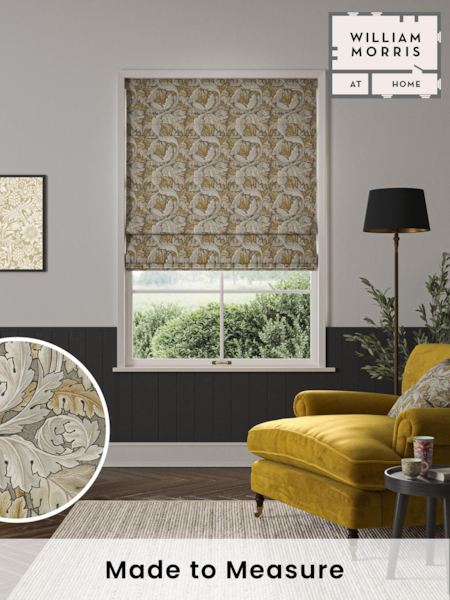 William Morris At Home Grey Acanthus Made to Measure 100% Cotton Roman Blinds (471200) | £99