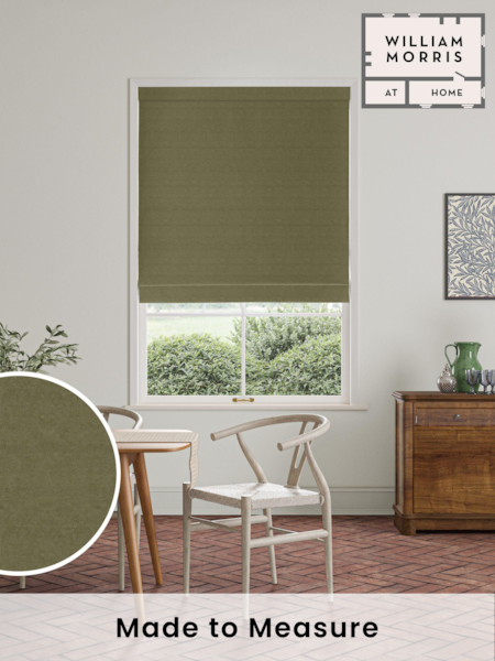 William Morris At Home Green Lodden Embroidery Made to Measure 100% Cotton Roman Blinds (471201) | £154