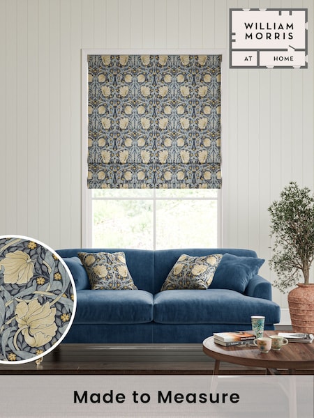William Morris At Home Blue Pimpernel Made to Measure 100% Cotton Roman Blinds (471327) | £99