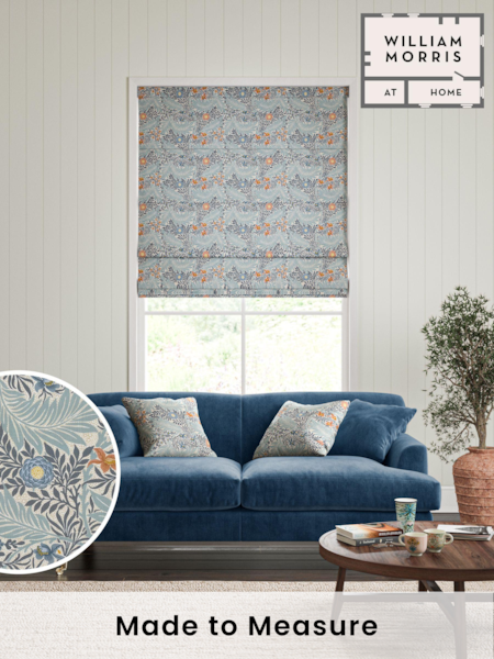 William Morris At Home Blue Larkspur Made to Measure 100% Cotton Roman Blinds (471370) | £99