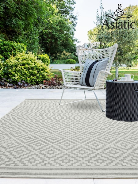 Asiatic Rugs Grey Geo Patio Outdoor Rug (471385) | £49 - £235