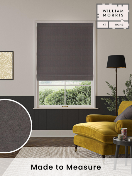 William Morris At Home Grey Lodden Embroidery Made to Measure 100% Cotton Roman Blinds (471426) | £154
