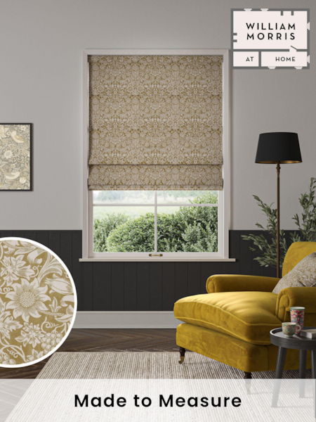 William Morris At Home Yellow Sunflower Made to Measure 100% Cotton Roman Blinds (471496) | £99