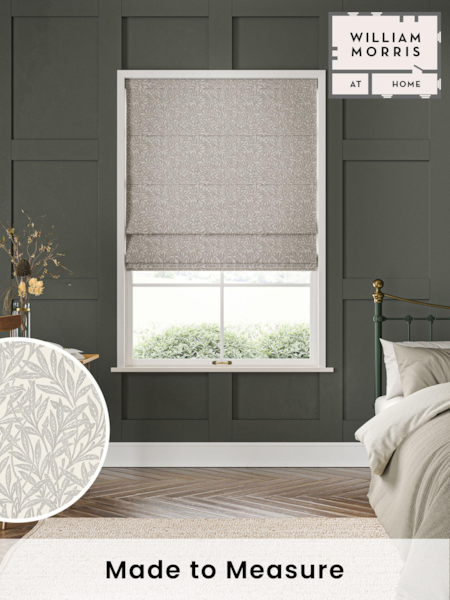 William Morris At Home Grey Willow Made to Measure 100% Cotton Roman Blinds (472386) | £99