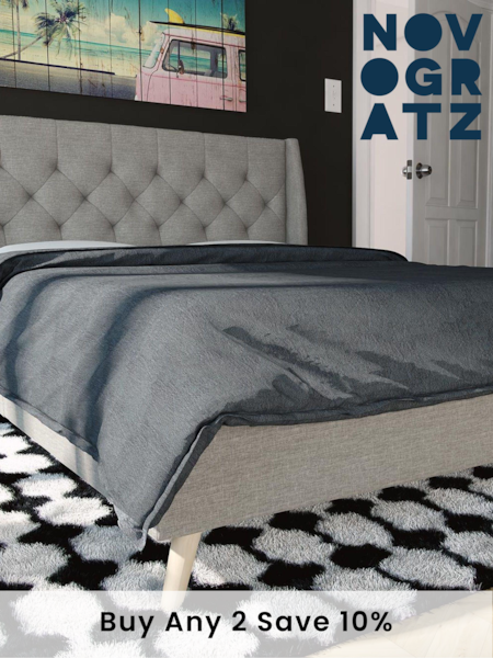 Novogratz Grey Her Majesty Linen Bed (472865) | £505