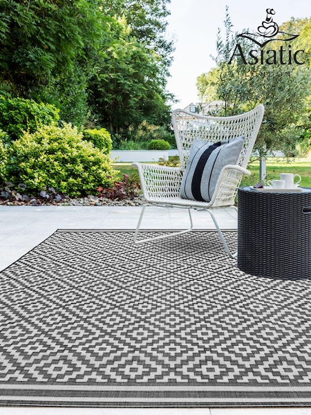 Asiatic Rugs Black Geo Patio Outdoor Rug (473278) | £49 - £235