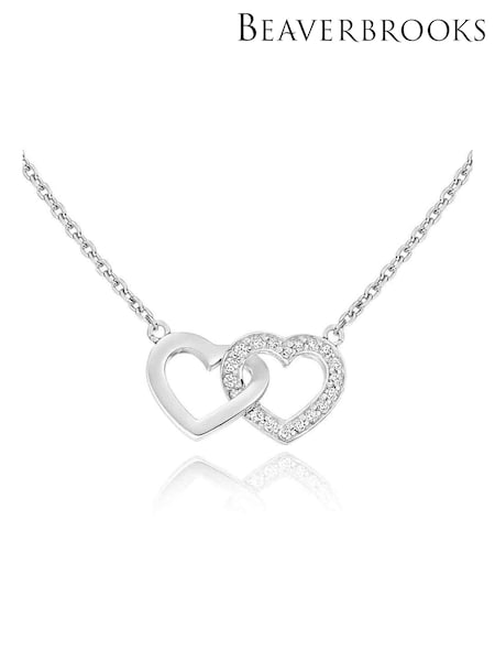 Beaverbrooks Cubic Zirconia Double Heart Necklace (473406) | £69