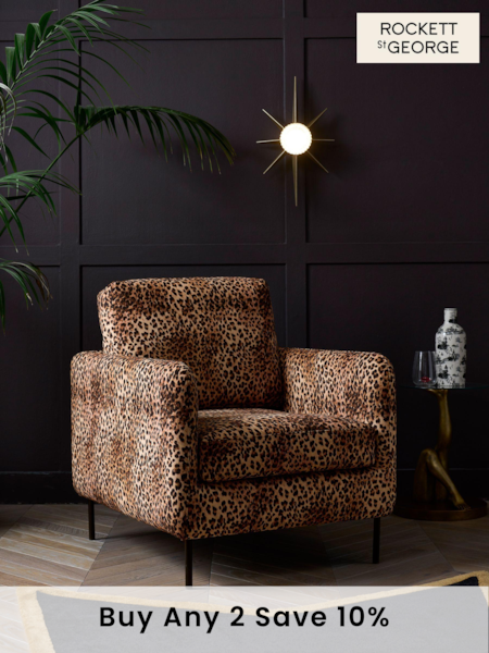 Rockett St George Leopard Love Velvet The Edie Accent Chair (474994) | £435