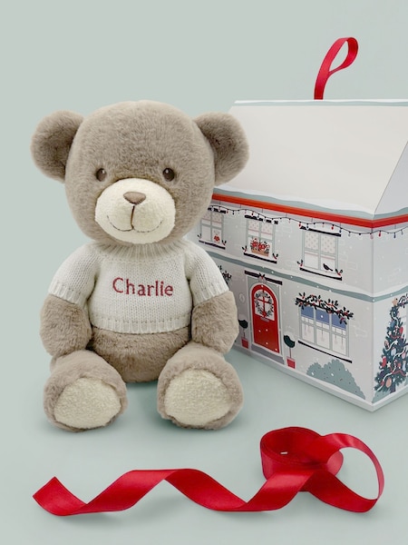 Babyblooms Christmas Frankie Bear with White Jumper- Red Embroidery (475180) | £32