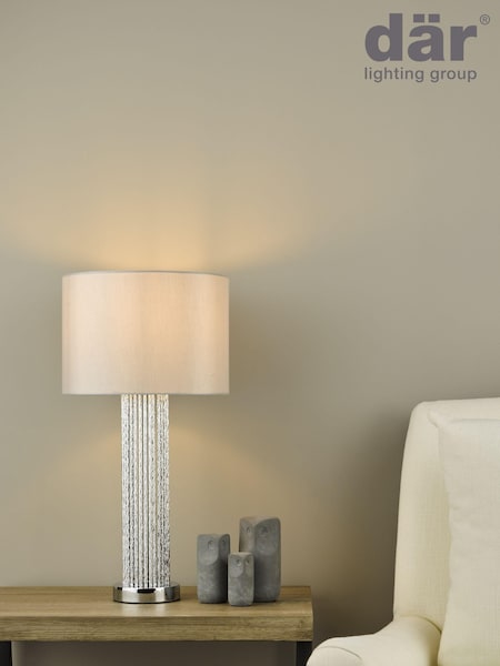 Dar Lighting Silver Lazio Table Lamp (476747) | £69