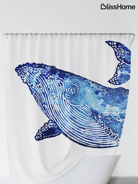BlissHome Blue Creatures Whale Shower Curtain (477427) | £27