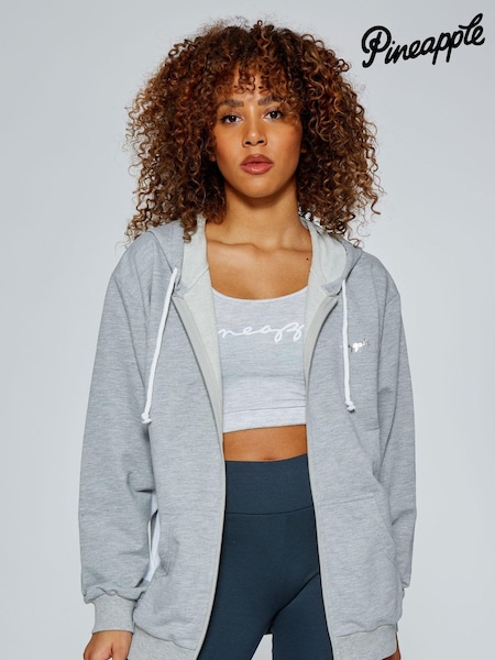 Pineapple Light Grey Stripe Panel Zip Hoodie (477454) | £36