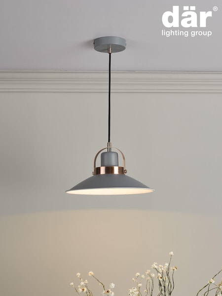 Dar Lighting Grey Liden Ceiling Light Pendant (477643) | £59
