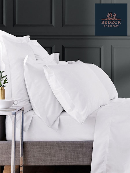 Bedeck Of Belfast White 1000 Thread Count Cotton Sateen Flat Sheet (478086) | £105 - £140